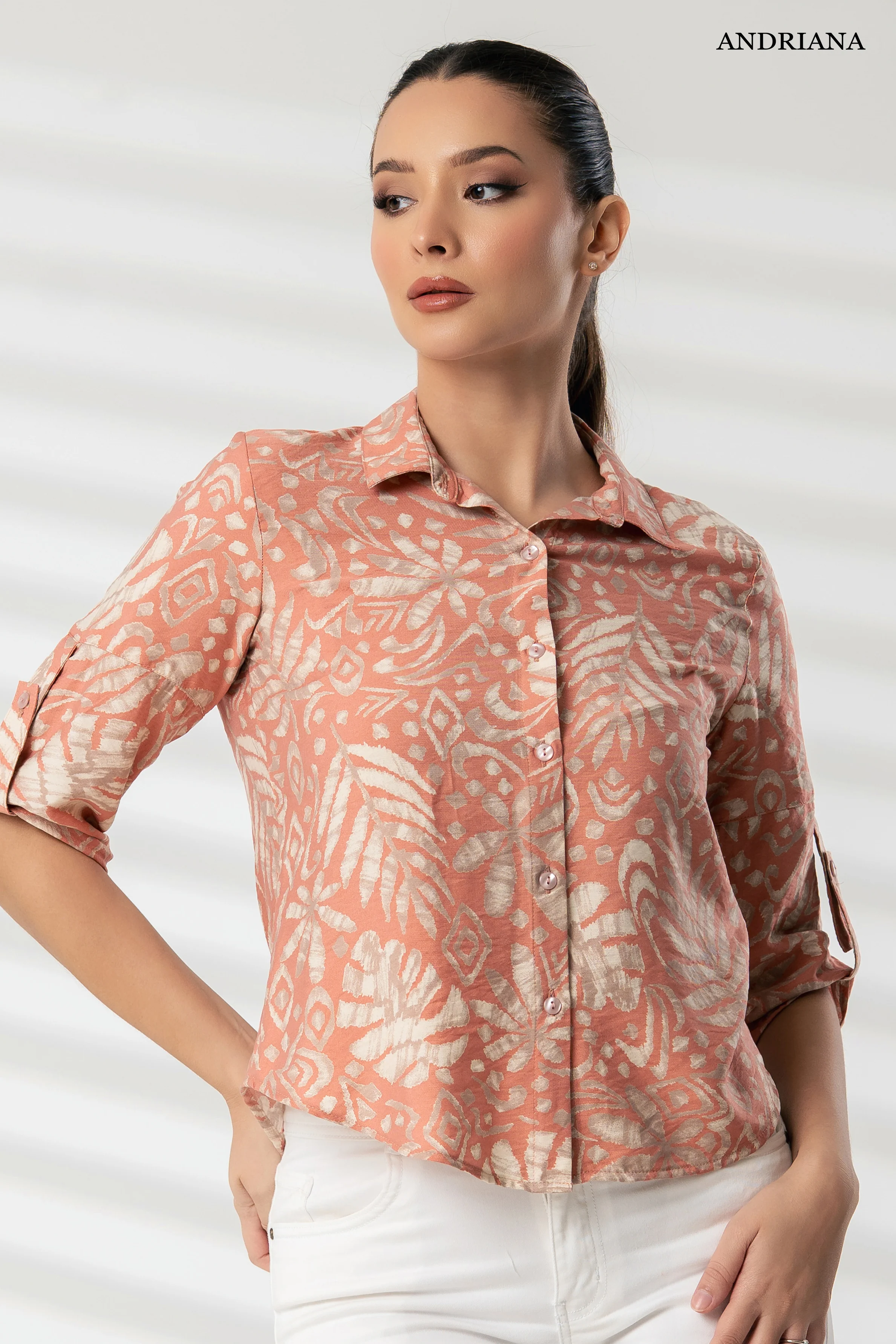 Andriana Women's Printed Blouse - Formal Wear - Image 3