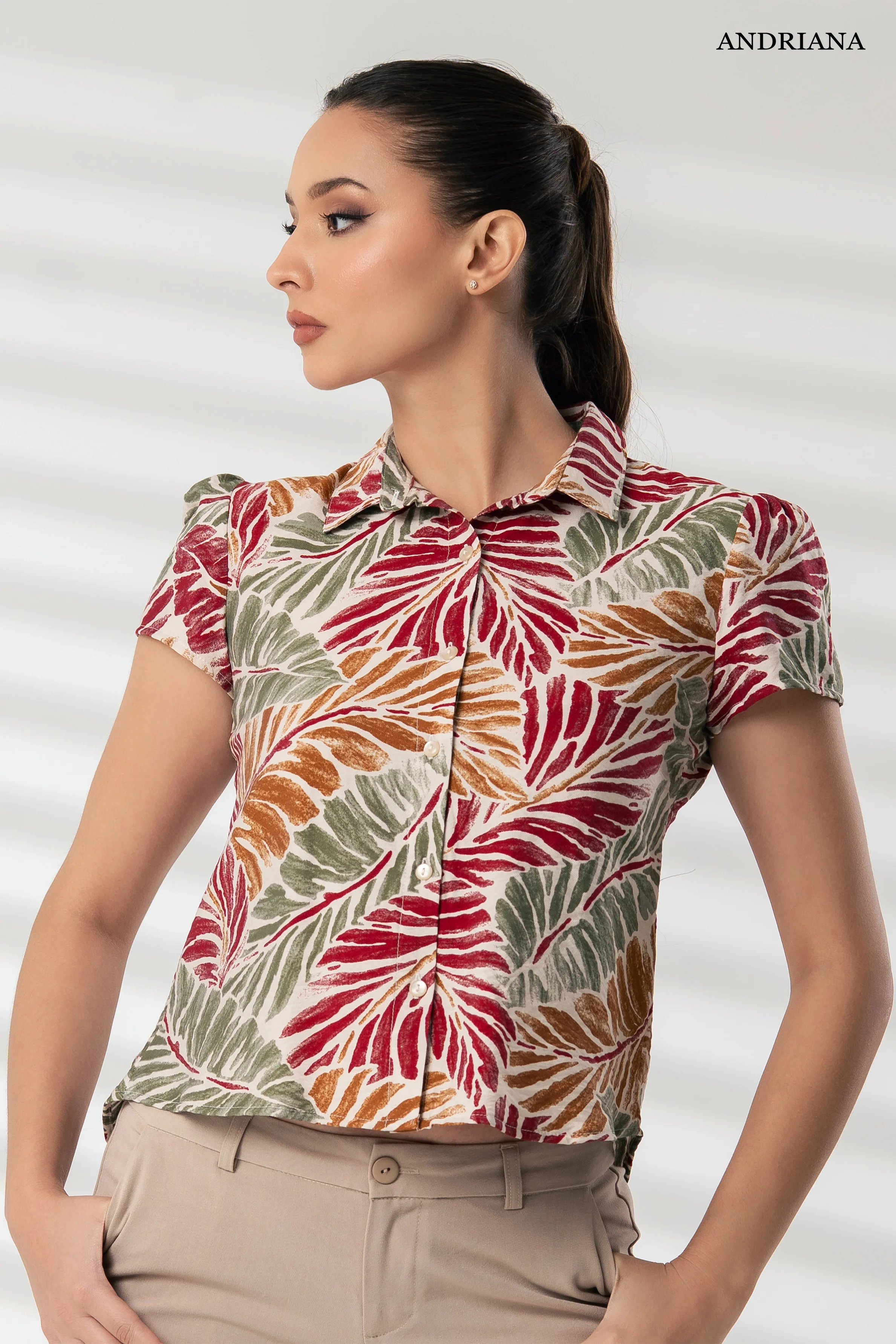 Andriana Women's  Printed Blouse - Formal Wear - Image 3
