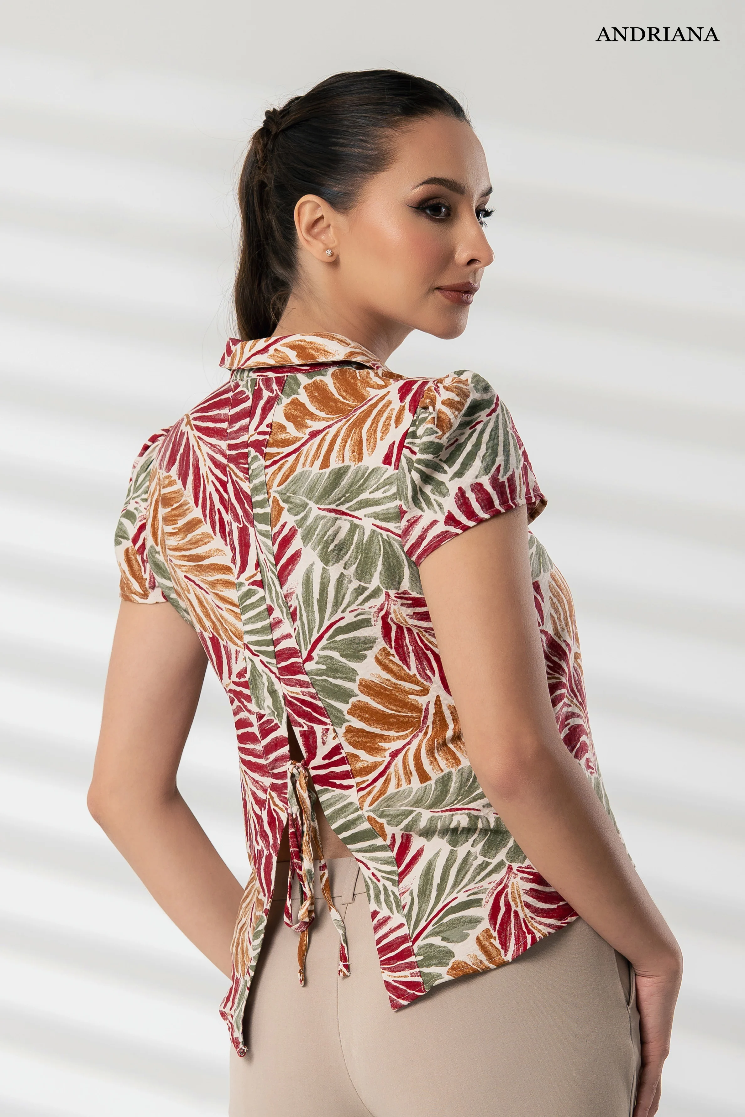 Andriana Women's  Printed Blouse - Formal Wear - Image 4