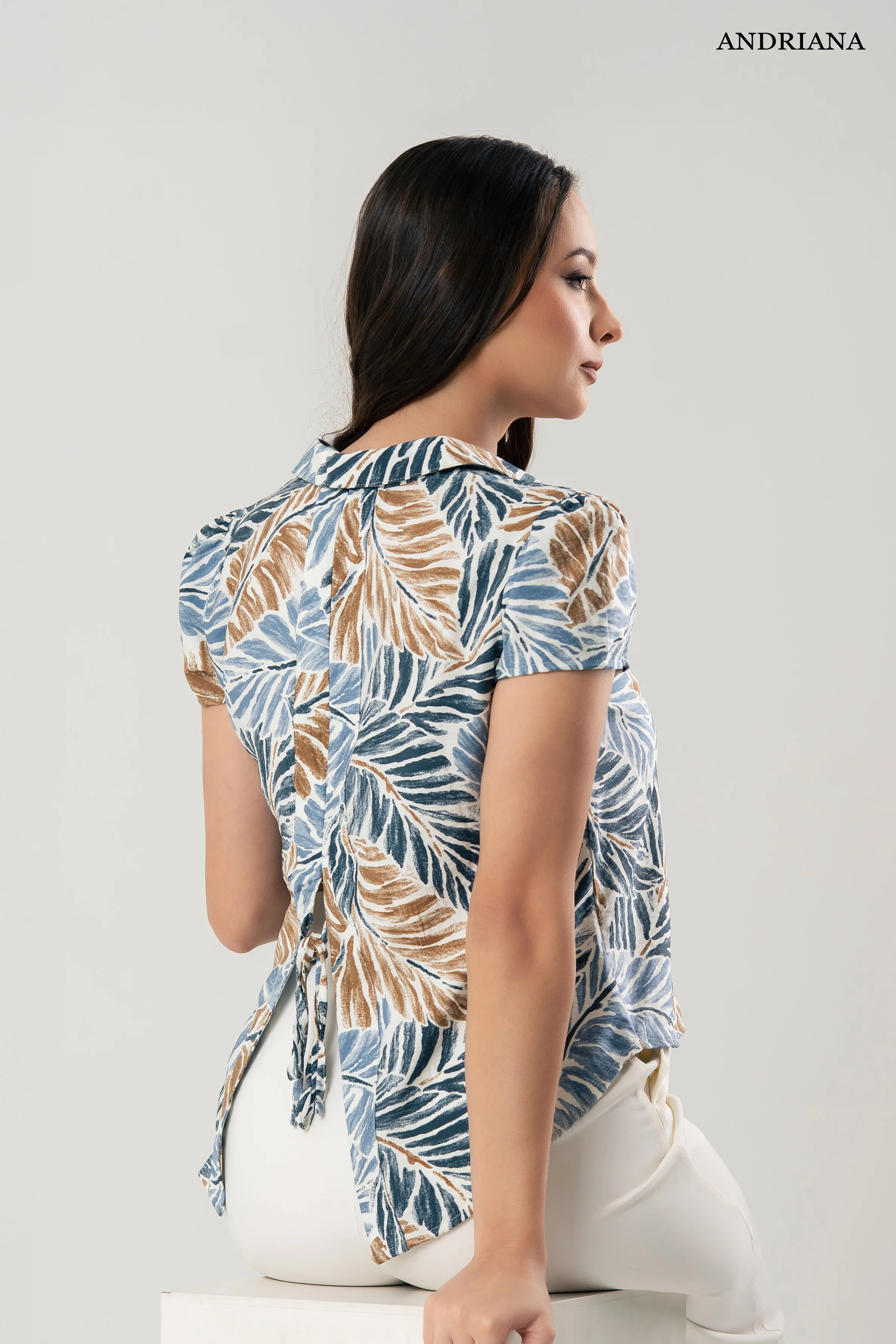 Andriana Women's  Printed Blouse - Formal Wear - Image 5