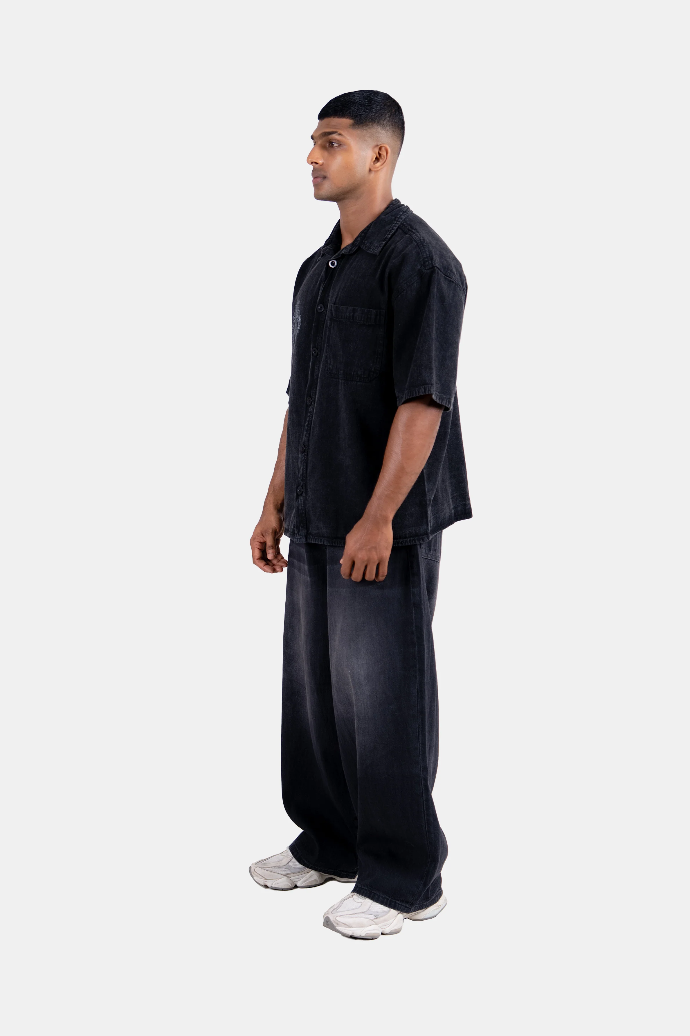 Hustle Men's Denim Shirt - Everyday Casual - Image 4